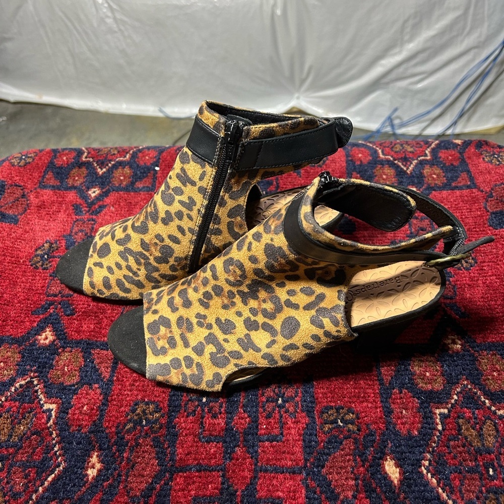 BareTraps Leopard Print Ankle Sandals